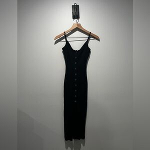 Princess Polly Black Ribbed Tank Top Bodycon Dress US 2